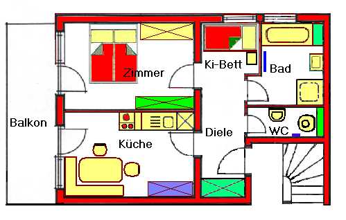 Grundriss Ferienwohnung Top 2