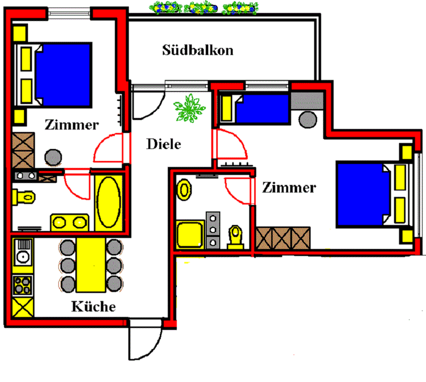 Grundriss Ferienwohnung Top 3